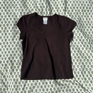 Brown George Stretch Shirt with Knitted-Beaded Detailing